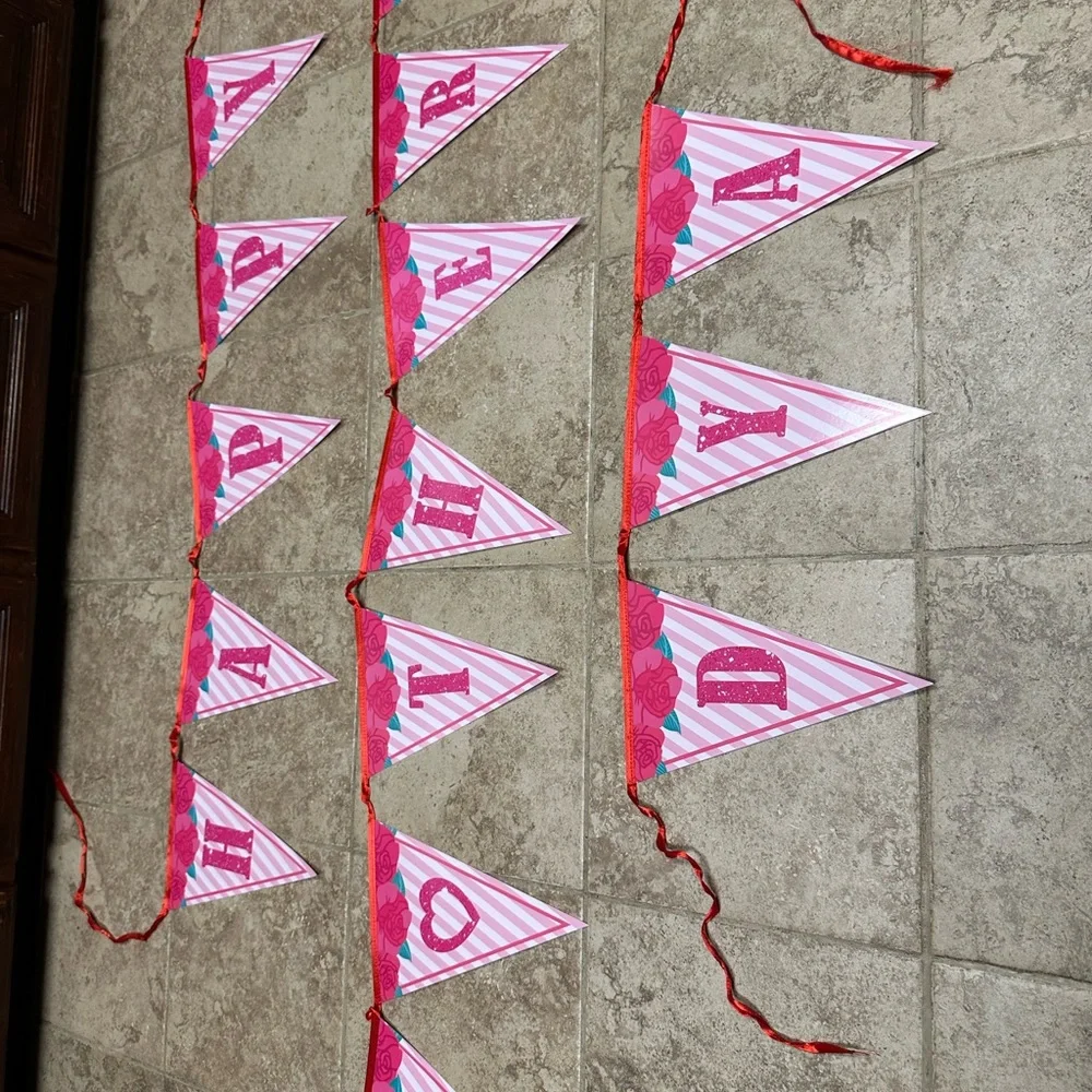 Mother’s Day party Banners String Hanging Triangle Bunting garlands